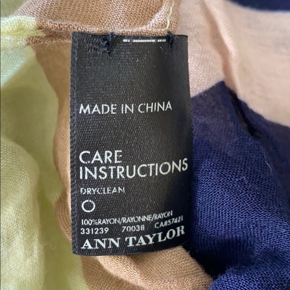 Ann Taylor Stripped Scarf with Ball Trim - Picture 6 of 6